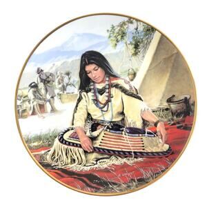 Hamilton 1989 Sacajawea Native David Wright Collectible Plate 8.5" w/ Box #22043